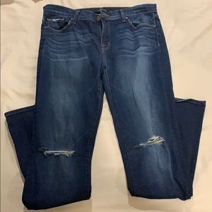 J brand dark knee rip jeans